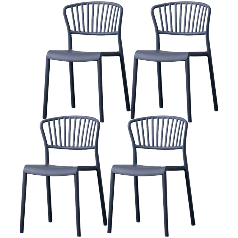 Chaise de salle à manger en plastique de Style nordique, chaise latérale à dossier à lattes pour usage domestique