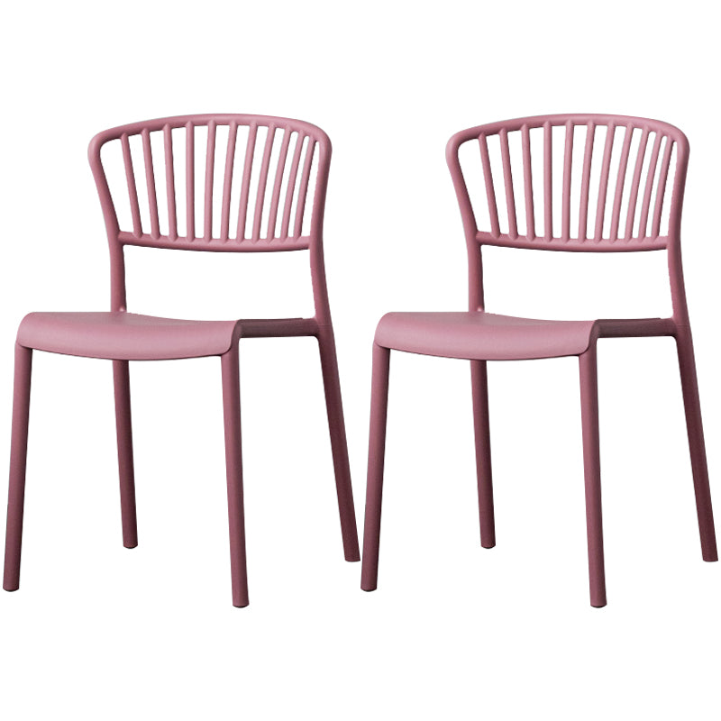 Chaise de salle à manger en plastique de Style nordique, chaise latérale à dossier à lattes pour usage domestique