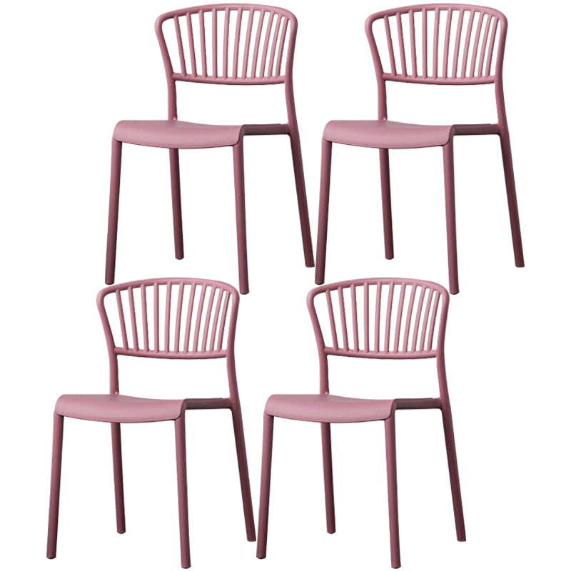 Chaise de salle à manger en plastique de Style nordique, chaise latérale à dossier à lattes pour usage domestique