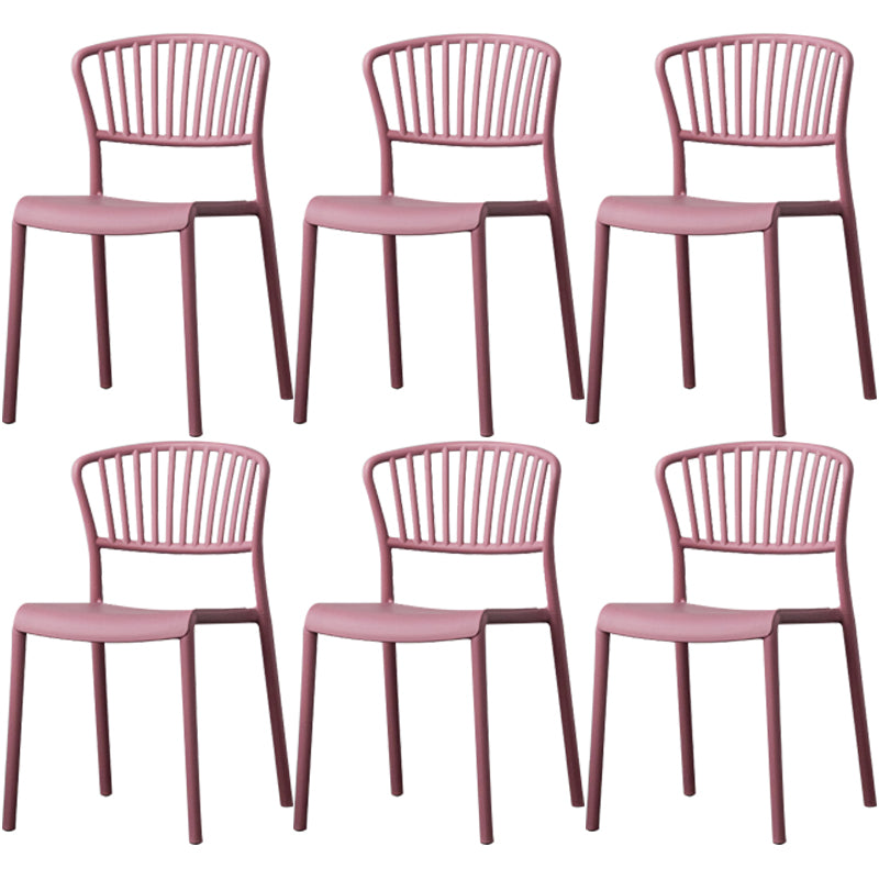 Chaise de salle à manger en plastique de Style nordique, chaise latérale à dossier à lattes pour usage domestique