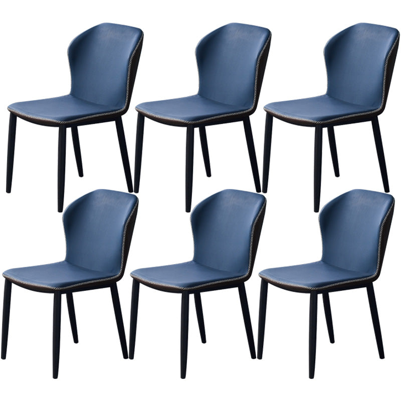 Accueil Chaise d'appoint contemporaine Chaise de salle à manger en métal à oreilles avec coussin en cuir