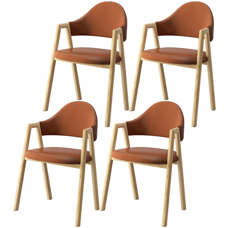 Scandinavian Study Room Metal Arm Chair Colorful Open Dining Chair with Natural Legs