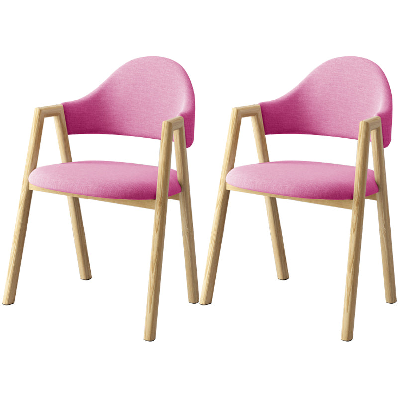 Scandinavian Study Room Metal Arm Chair Colorful Open Dining Chair with Natural Legs