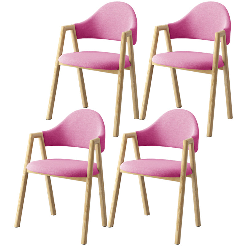 Scandinavian Study Room Metal Arm Chair Colorful Open Dining Chair with Natural Legs