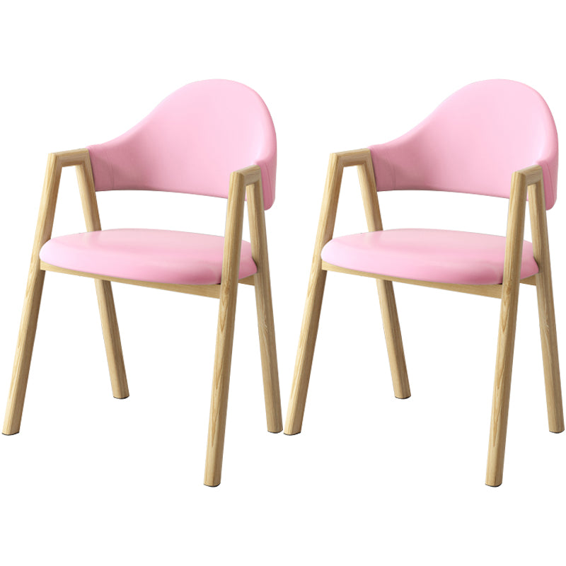Scandinavian Study Room Metal Arm Chair Colorful Open Dining Chair with Natural Legs