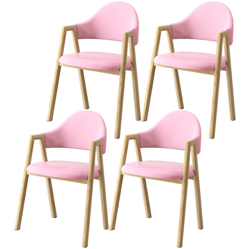 Scandinavian Study Room Metal Arm Chair Colorful Open Dining Chair with Natural Legs