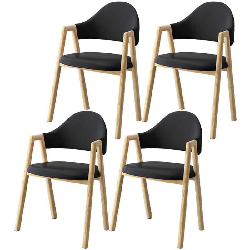 Scandinavian Study Room Metal Arm Chair Colorful Open Dining Chair with Natural Legs