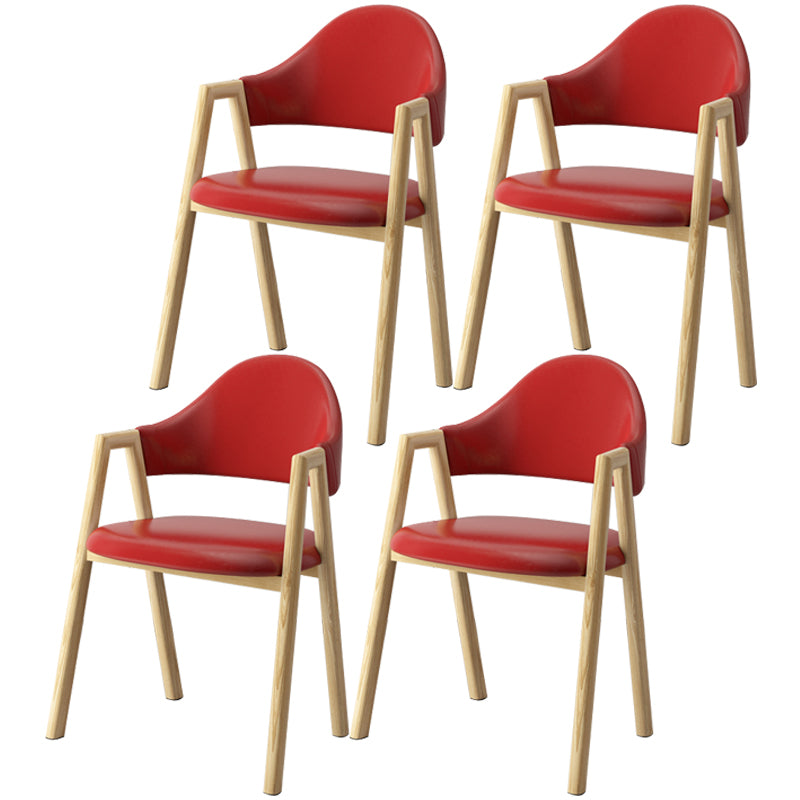 Scandinavian Study Room Metal Arm Chair Colorful Open Dining Chair with Natural Legs
