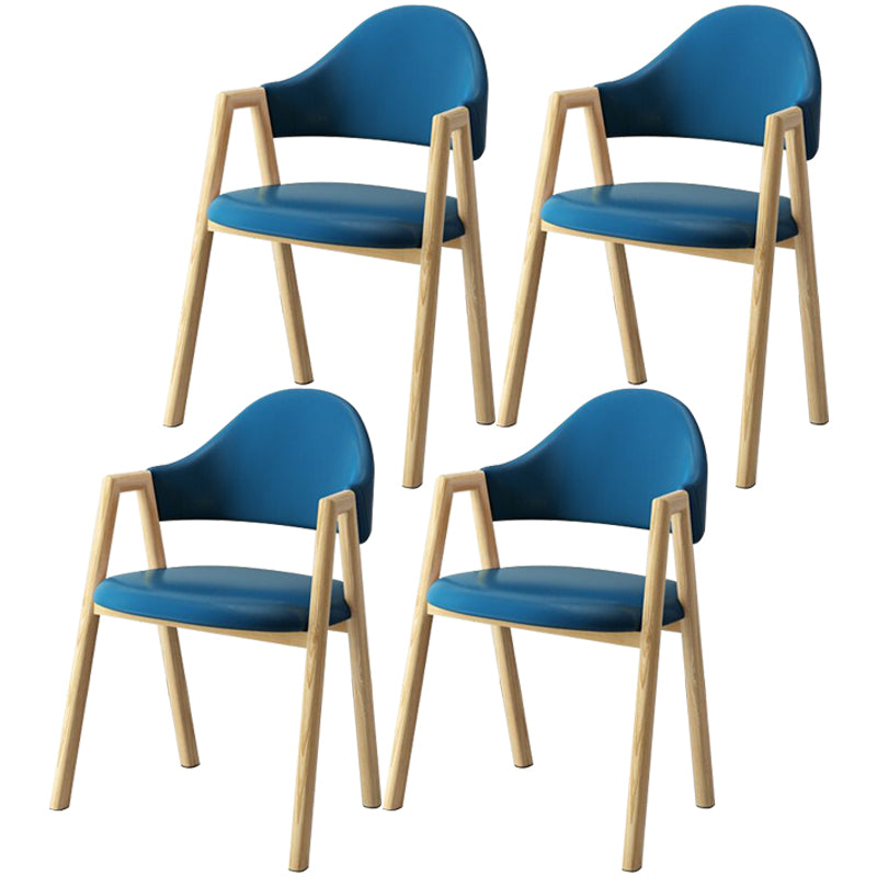 Scandinavian Study Room Metal Arm Chair Colorful Open Dining Chair with Natural Legs