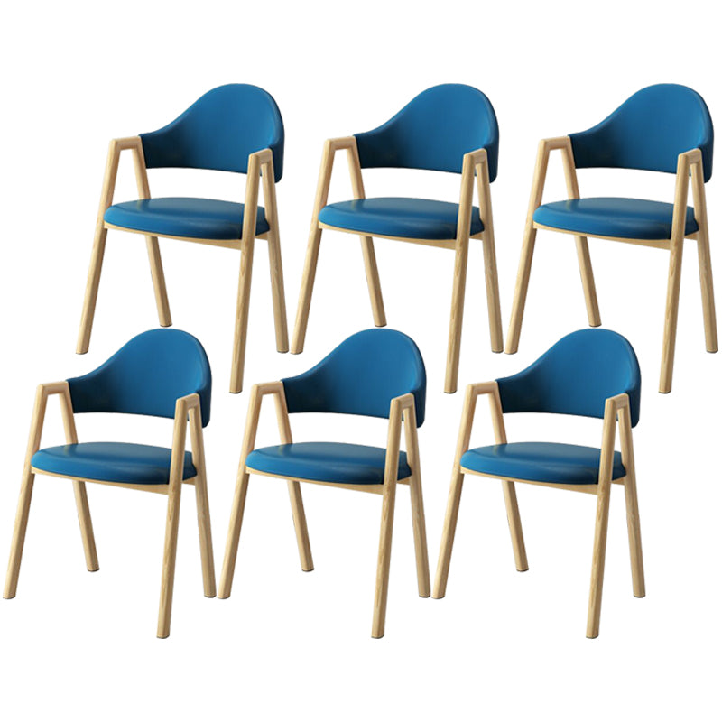 Scandinavian Study Room Metal Arm Chair Colorful Open Dining Chair with Natural Legs