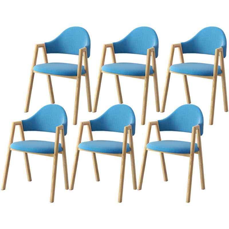 Scandinavian Study Room Metal Arm Chair Colorful Open Dining Chair with Natural Legs