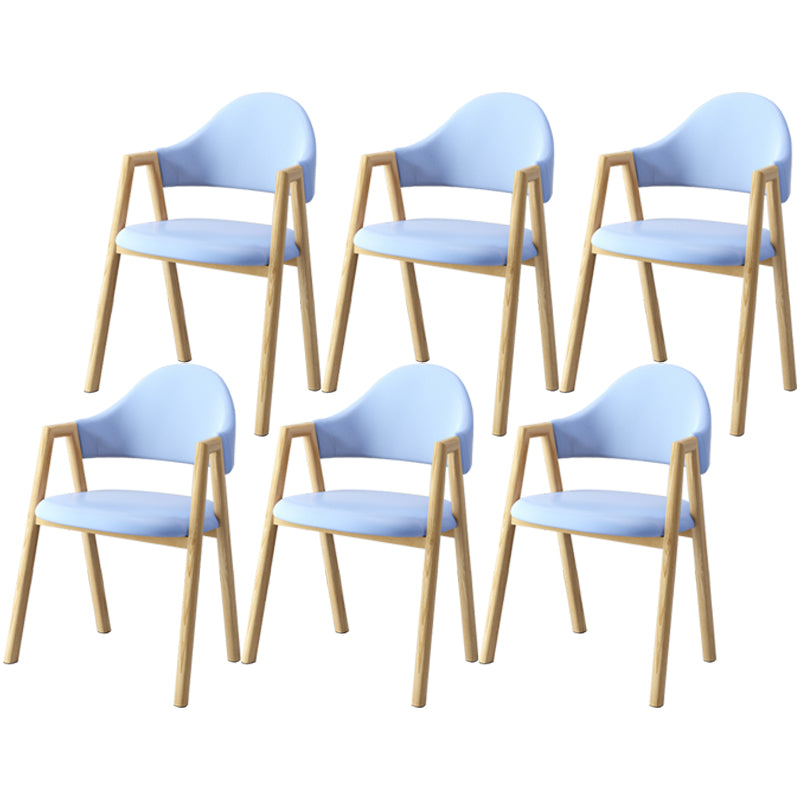 Scandinavian Study Room Metal Arm Chair Colorful Open Dining Chair with Natural Legs