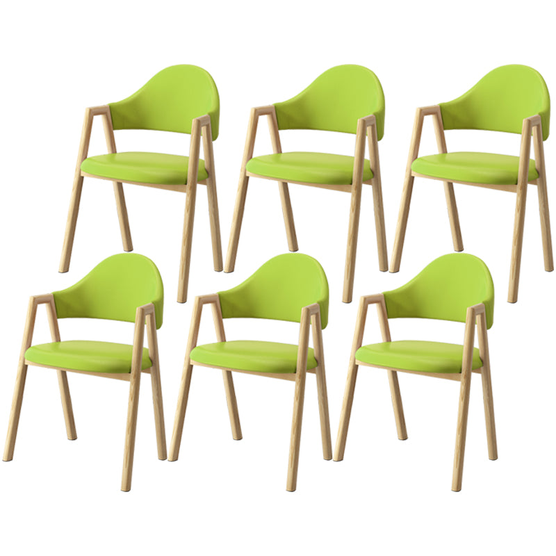 Scandinavian Study Room Metal Arm Chair Colorful Open Dining Chair with Natural Legs