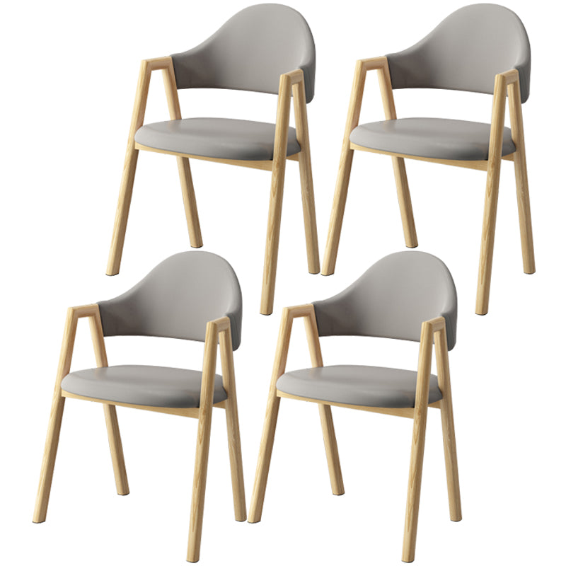 Scandinavian Study Room Metal Arm Chair Colorful Open Dining Chair with Natural Legs