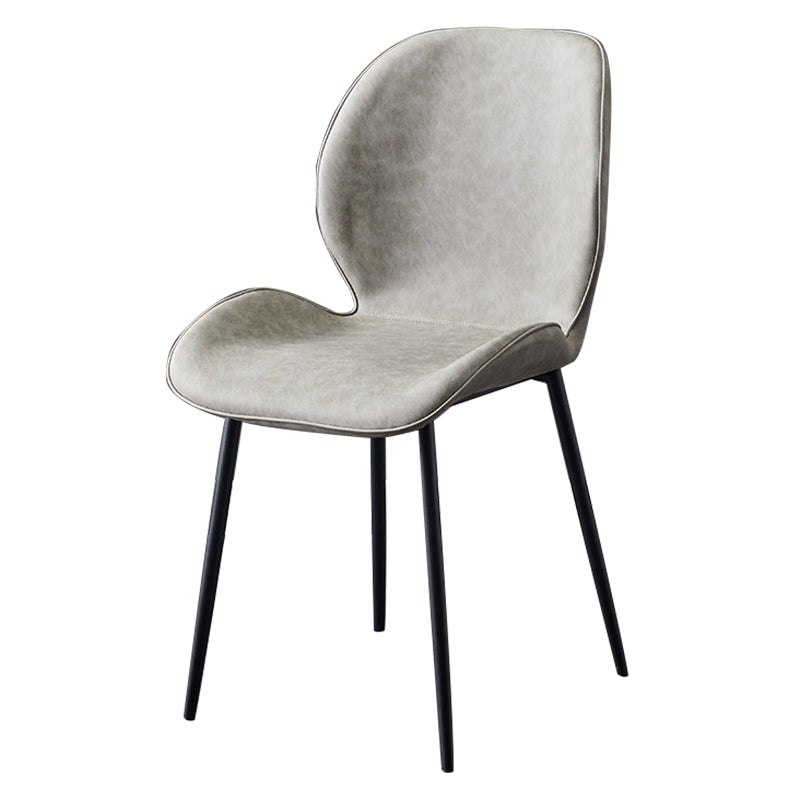 Chaise de salle à manger en métal de style contemporain chaise arrière solide avec jambes noires