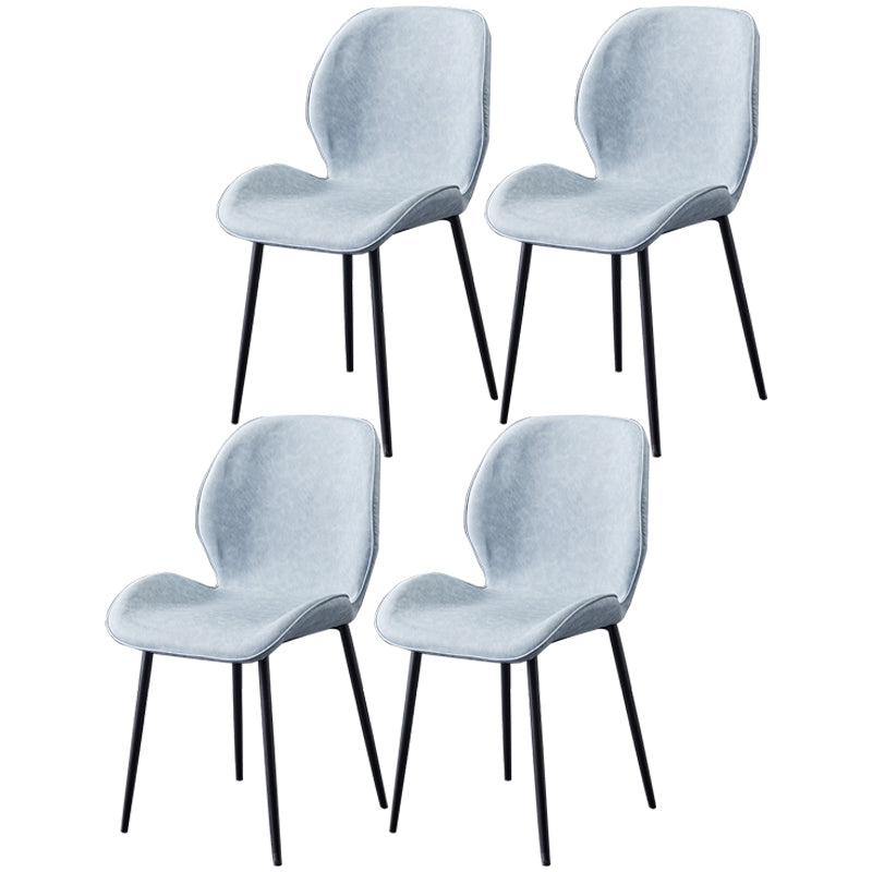 Chaise de salle à manger en métal de style contemporain chaise arrière solide avec jambes noires