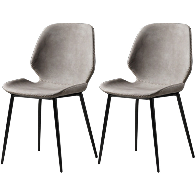Chaise de salle à manger en métal de style contemporain chaise arrière solide avec jambes noires