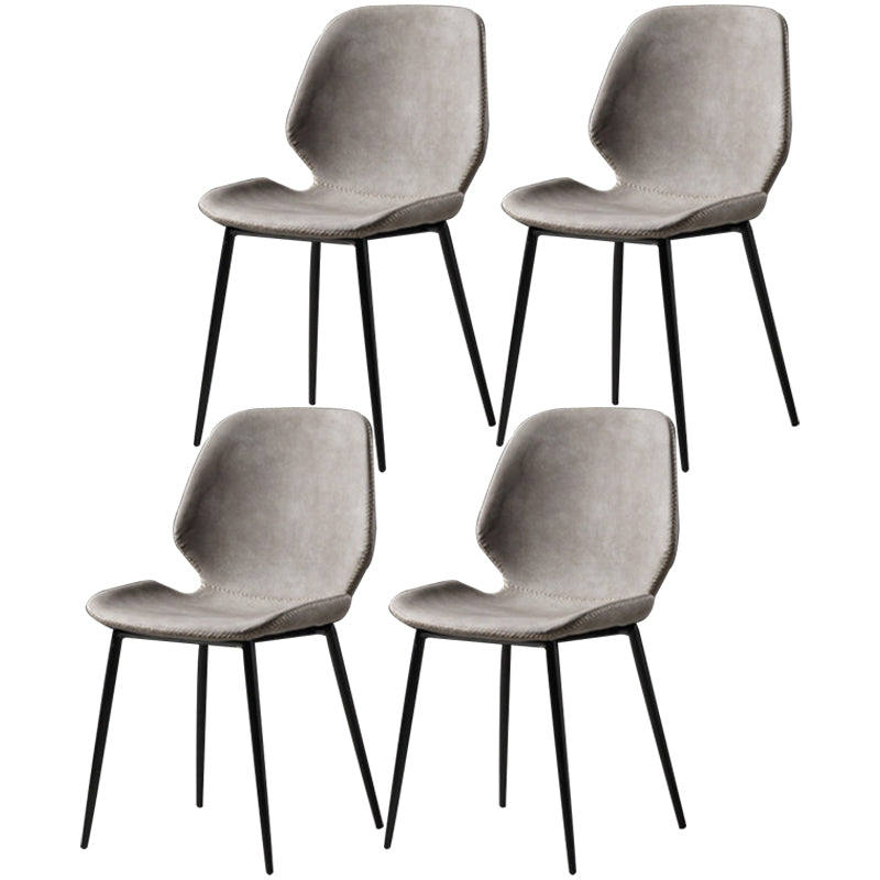Chaise de salle à manger en métal de style contemporain chaise arrière solide avec jambes noires