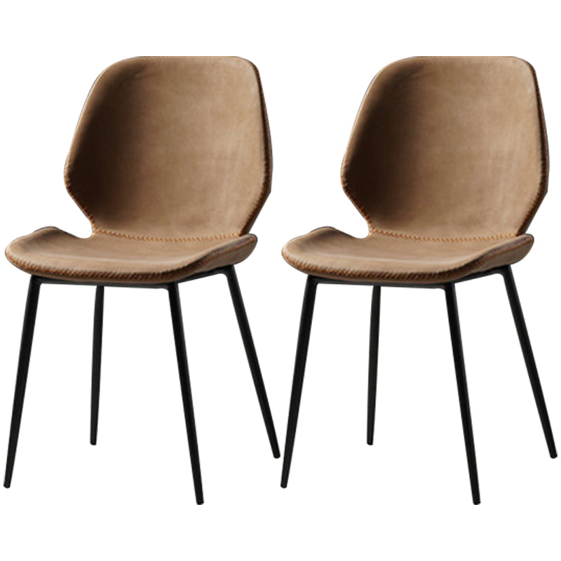 Chaise de salle à manger en métal de style contemporain chaise arrière solide avec jambes noires