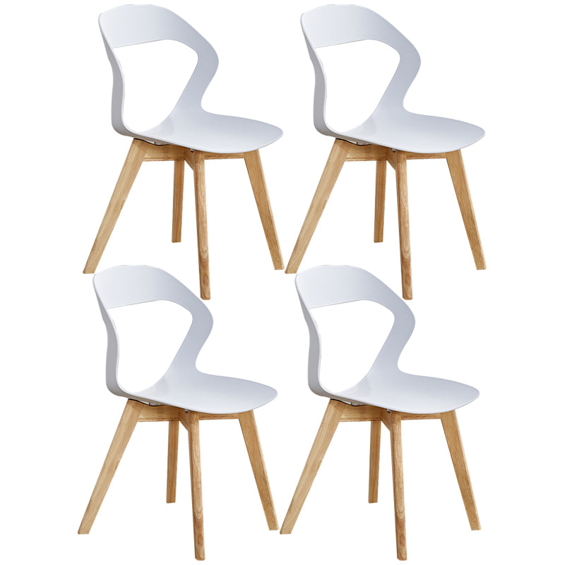 Ensemble de chaises de salle à manger en plastique, chaise d'appoint pour la maison scandinave, intérieur, dossier ouvert
