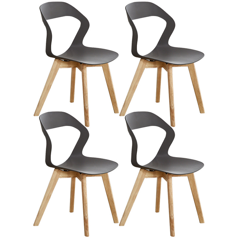 Ensemble de chaises de salle à manger en plastique, chaise d'appoint pour la maison scandinave, intérieur, dossier ouvert