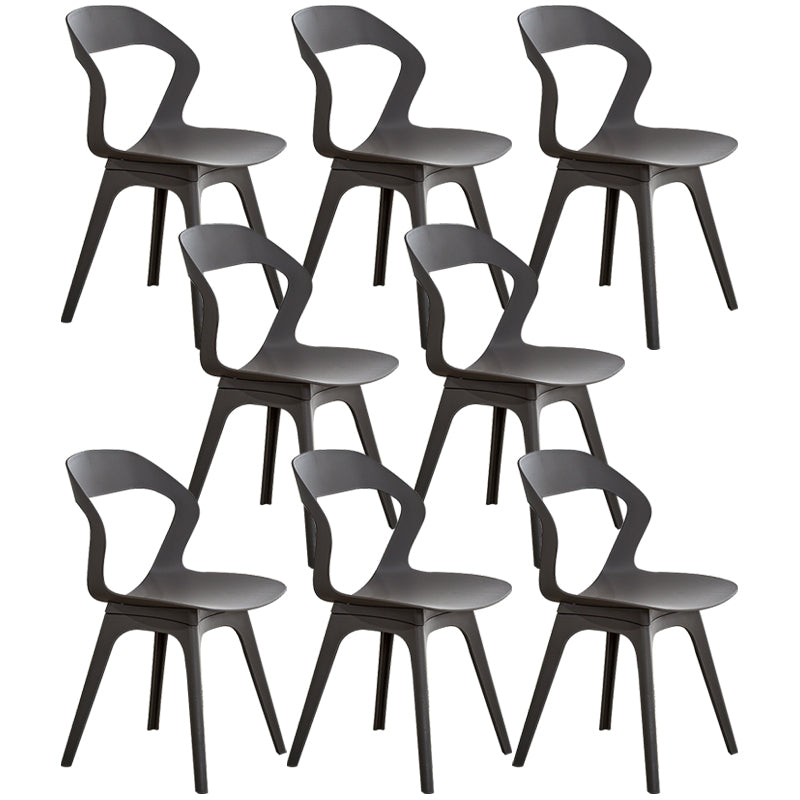 Ensemble de chaises de salle à manger en plastique, chaise d'appoint pour la maison scandinave, intérieur, dossier ouvert