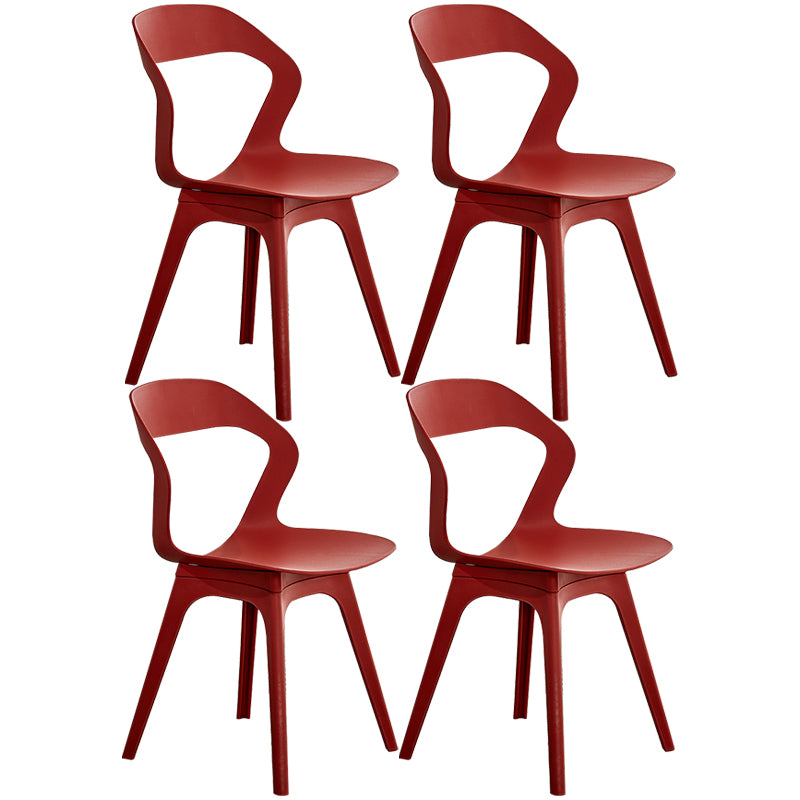 Ensemble de chaises de salle à manger en plastique, chaise d'appoint pour la maison scandinave, intérieur, dossier ouvert