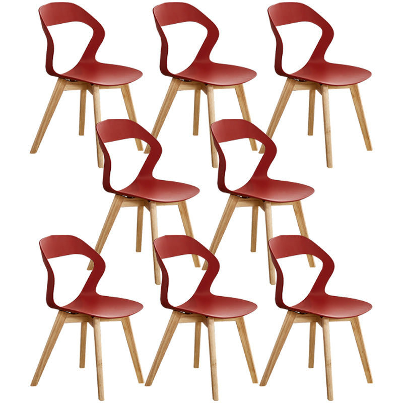 Ensemble de chaises de salle à manger en plastique, chaise d'appoint pour la maison scandinave, intérieur, dossier ouvert