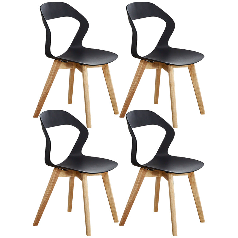 Ensemble de chaises de salle à manger en plastique, chaise d'appoint pour la maison scandinave, intérieur, dossier ouvert