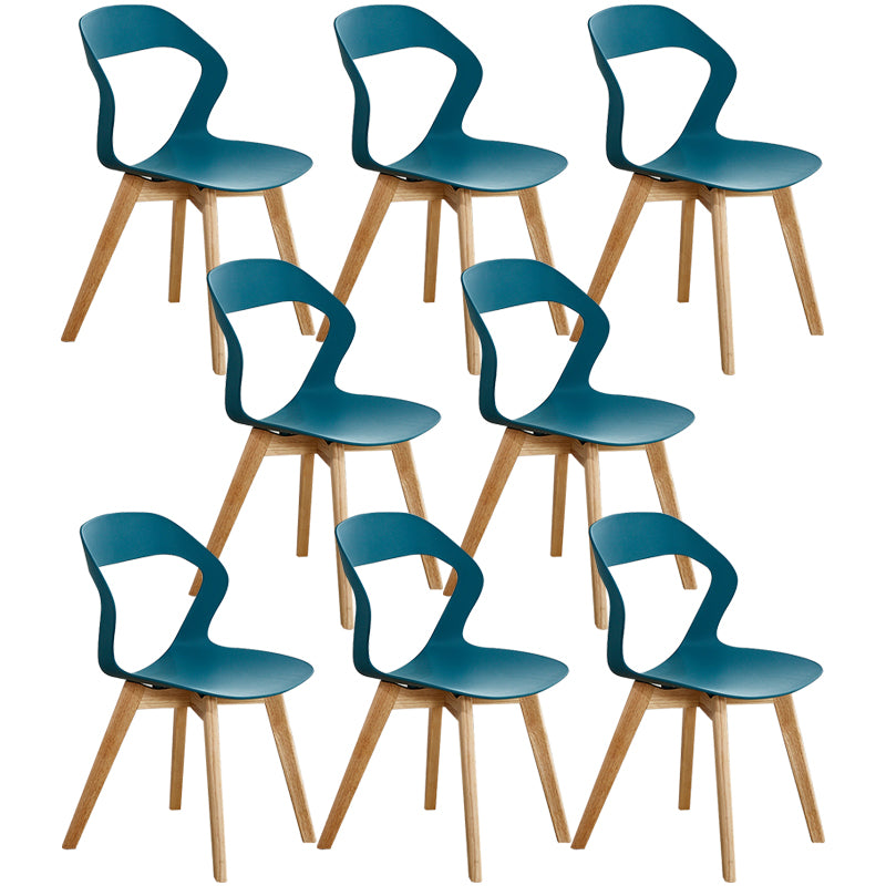 Ensemble de chaises de salle à manger en plastique, chaise d'appoint pour la maison scandinave, intérieur, dossier ouvert