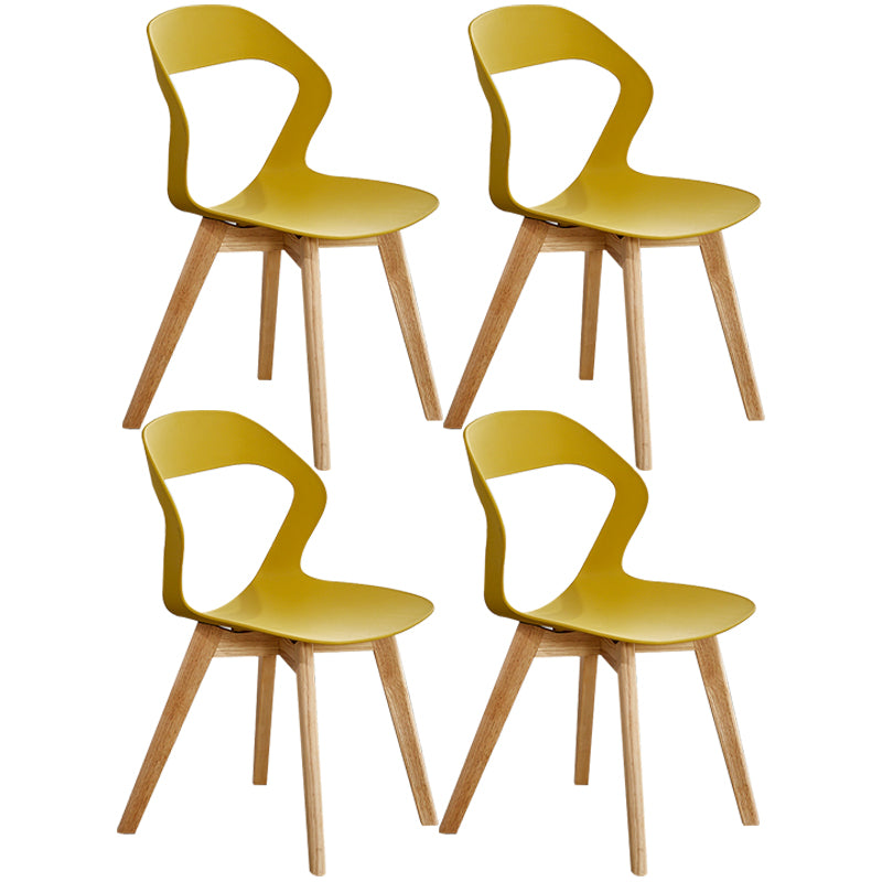 Ensemble de chaises de salle à manger en plastique, chaise d'appoint pour la maison scandinave, intérieur, dossier ouvert