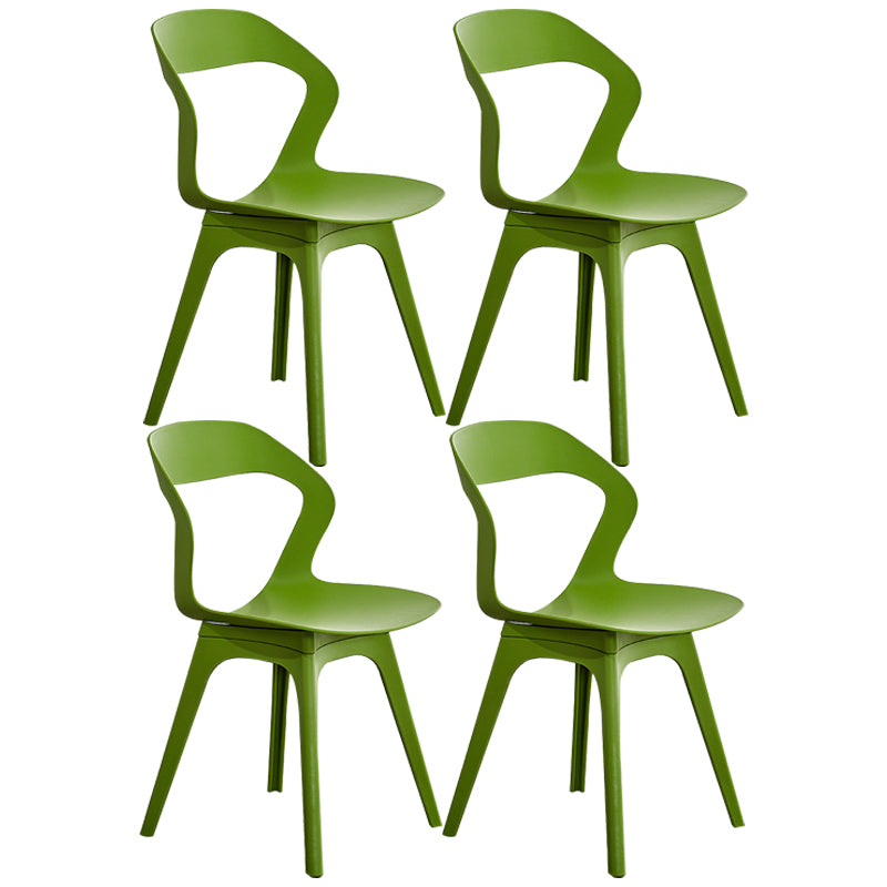 Ensemble de chaises de salle à manger en plastique, chaise d'appoint pour la maison scandinave, intérieur, dossier ouvert