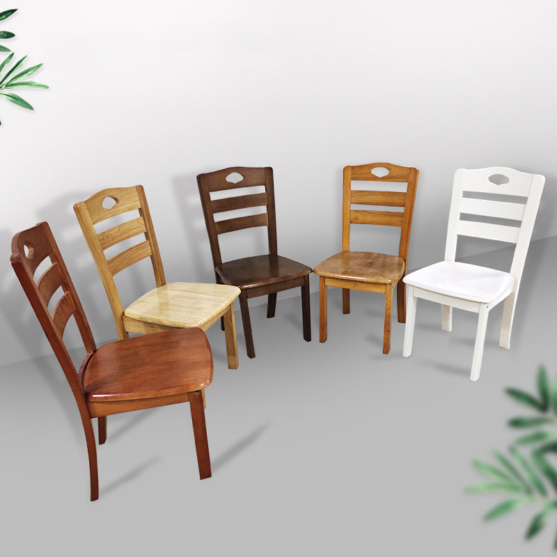 Chaise de salle à manger en bois massif de chêne de style traditionnel, chaise de salle à manger à dossier en échelle