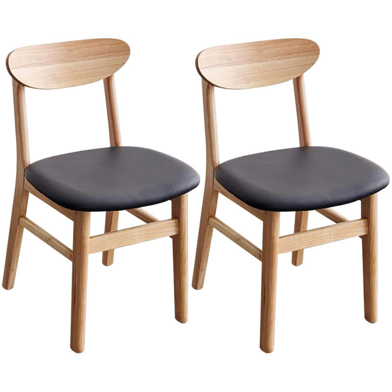 Modern Kitchen Opening Back Dining Side Chair Khaki Wood Dining Side Chair