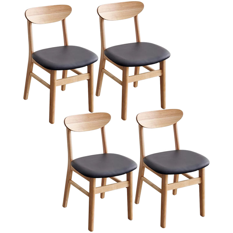 Modern Kitchen Opening Back Dining Side Chair Khaki Wood Dining Side Chair