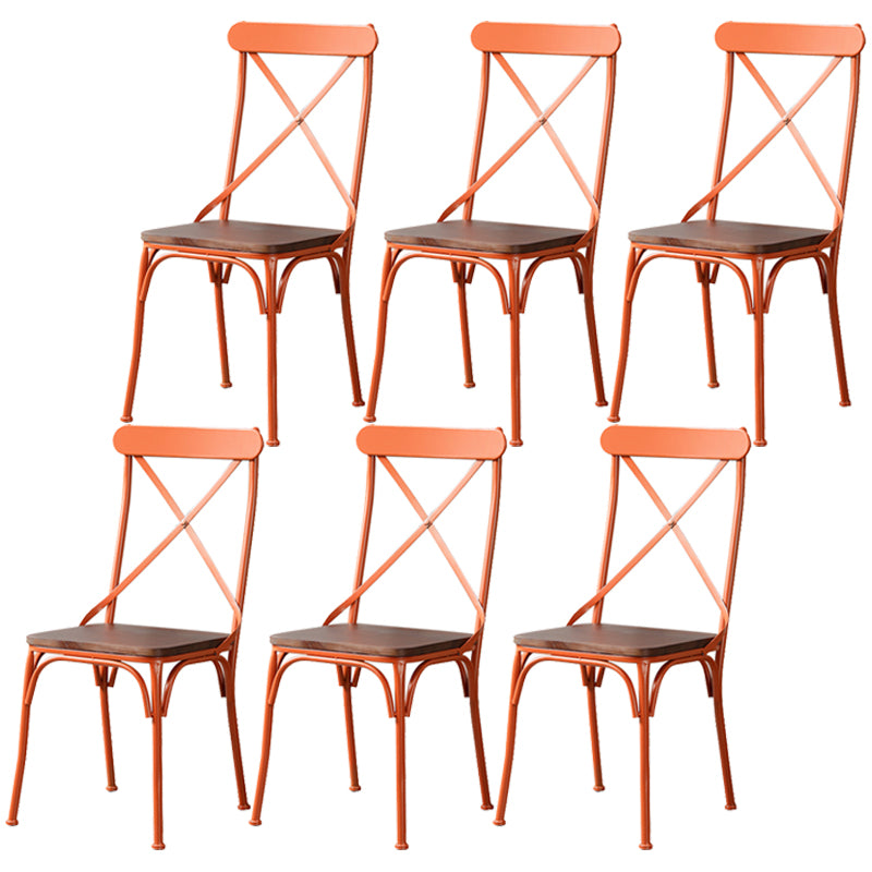 Chaise latérale en métal pour café industriel, chaise pliante à dossier croisé noir