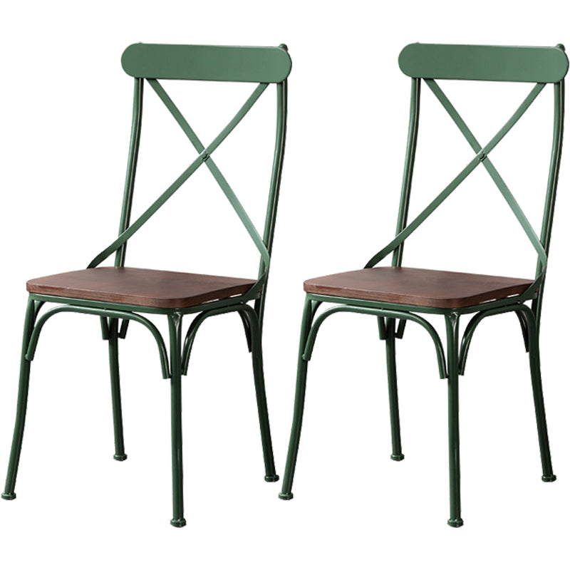 Chaise latérale en métal pour café industriel, chaise pliante à dossier croisé noir