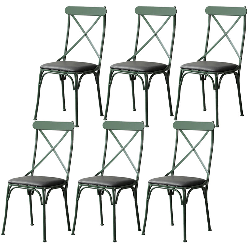 Chaise latérale en métal pour café industriel, chaise pliante à dossier croisé noir