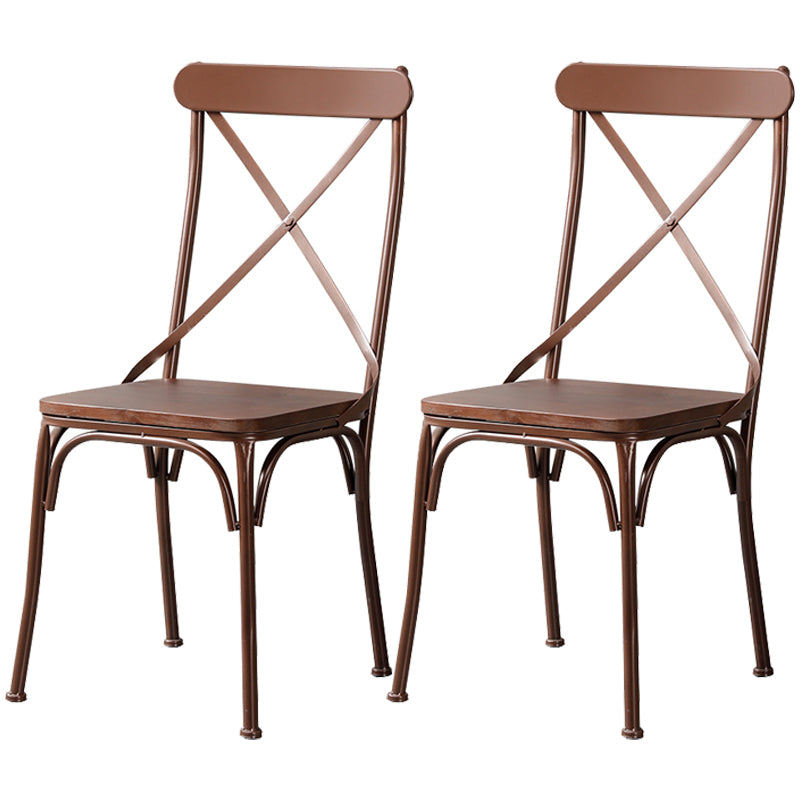 Chaise latérale en métal pour café industriel, chaise pliante à dossier croisé noir