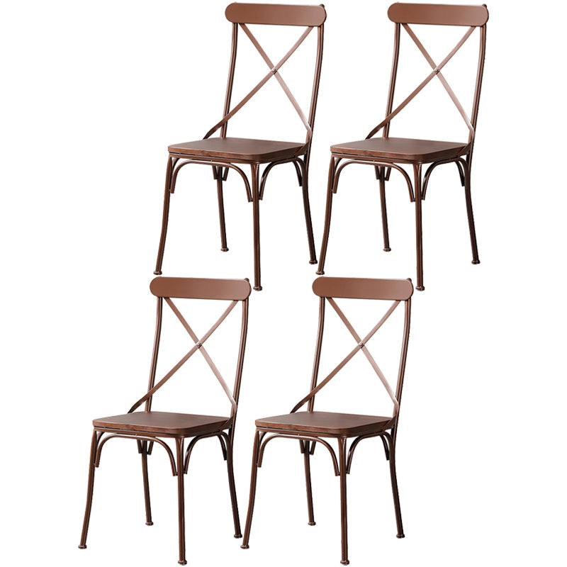 Chaise latérale en métal pour café industriel, chaise pliante à dossier croisé noir