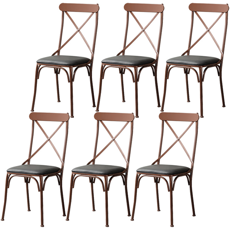Chaise latérale en métal pour café industriel, chaise pliante à dossier croisé noir