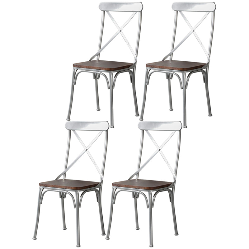 Chaise latérale en métal pour café industriel, chaise pliante à dossier croisé noir