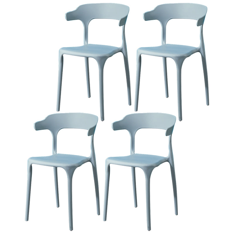 Glam Plastic Side Chair Matte Finish Open Back Dining Chair for Dinning Room