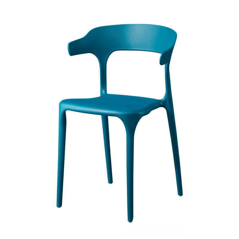 Glam Plastic Side Chair Matte Finish Open Back Dining Chair for Dinning Room