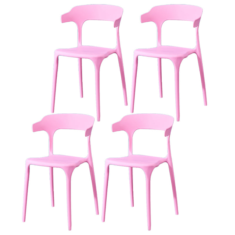 Glam Plastic Side Chair Matte Finish Open Back Dining Chair for Dinning Room