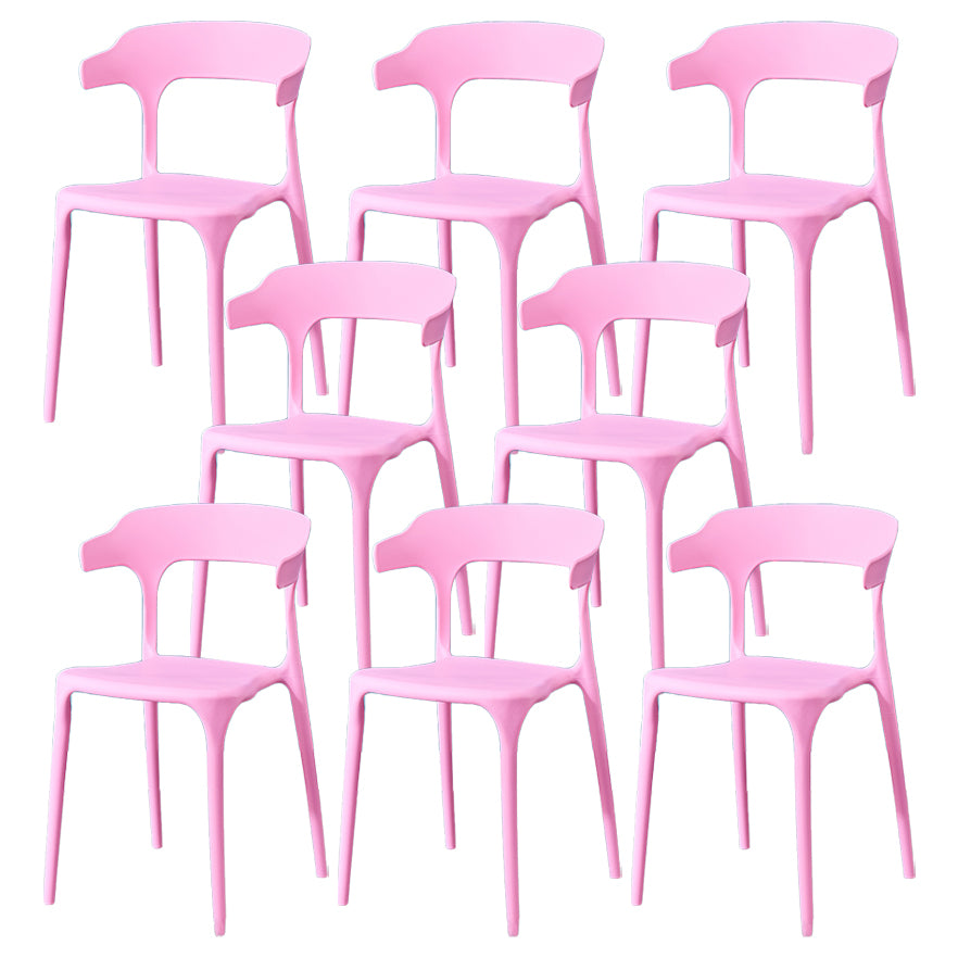 Glam Plastic Side Chair Matte Finish Open Back Dining Chair for Dinning Room