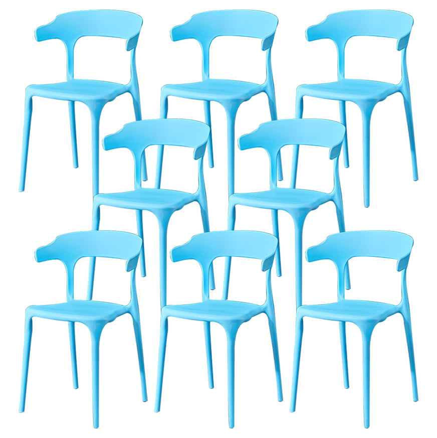 Glam Plastic Side Chair Matte Finish Open Back Dining Chair for Dinning Room