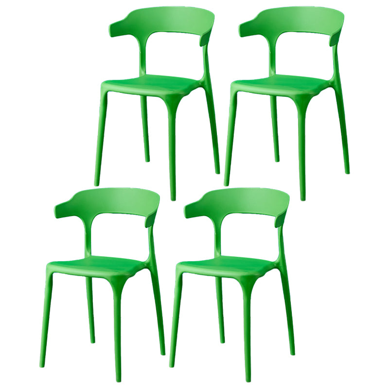 Glam Plastic Side Chair Matte Finish Open Back Dining Chair for Dinning Room