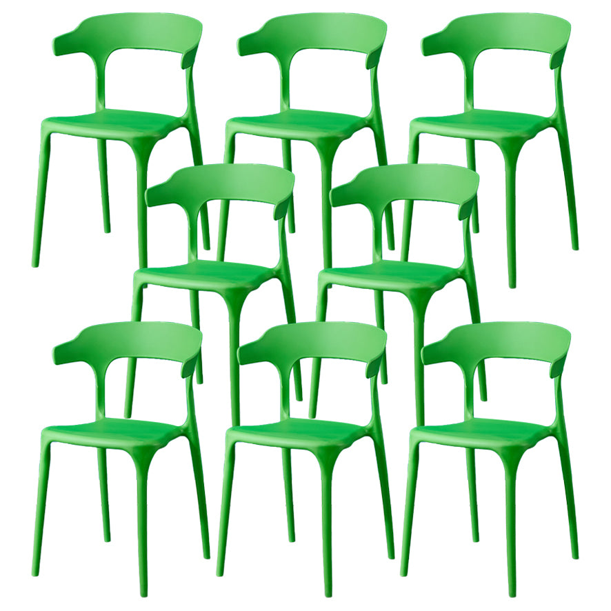 Glam Plastic Side Chair Matte Finish Open Back Dining Chair for Dinning Room