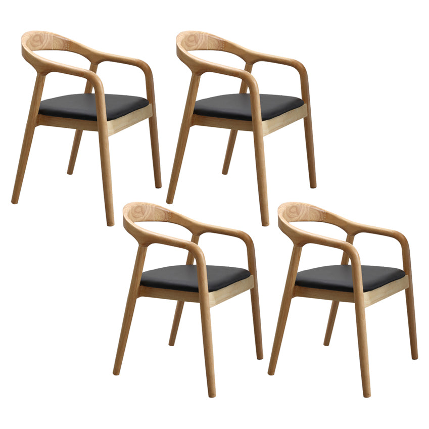Chaise de salle à manger contemporaine en bois massif, chaise d'appoint à dossier ouvert pour la maison
